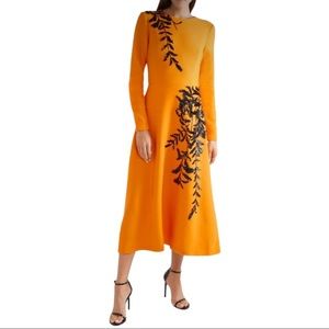 Oscar de la renta embellished wool blend midi dress